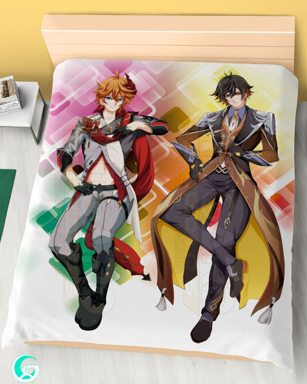 Tartaglia and Zhongli Blanket or Duvet Cover